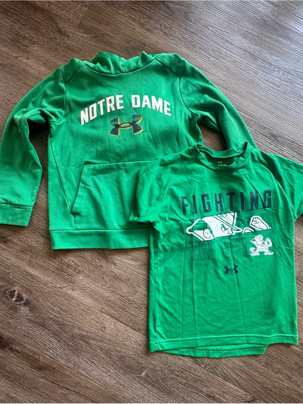 Under Armour Kids Green Notre Dame Hoodie & Tee Set